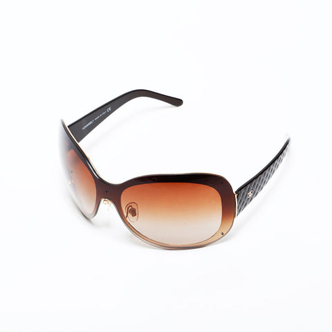 CHANEL Matrasse COCO Mark sunglasses Brown WS22381