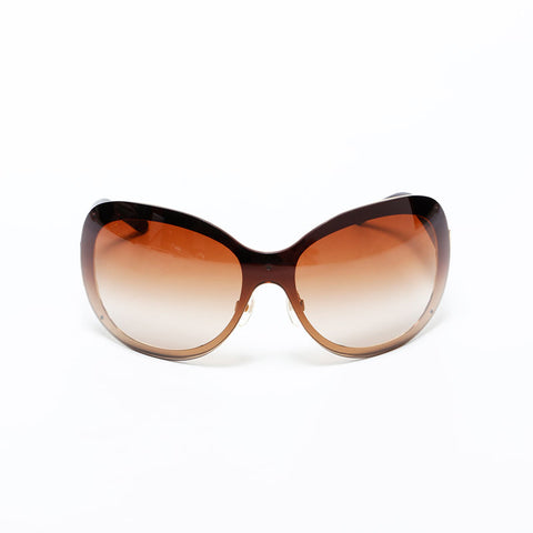 CHANEL Matrasse COCO Mark sunglasses Brown WS22381