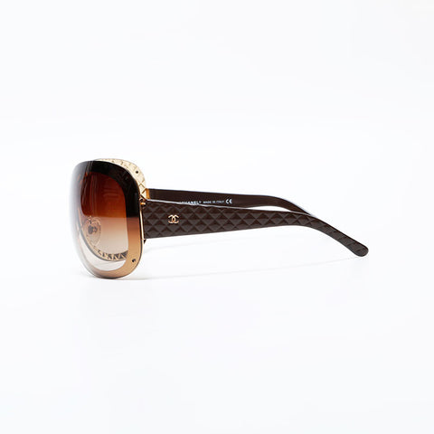 CHANEL Matrasse COCO Mark sunglasses Brown WS22381