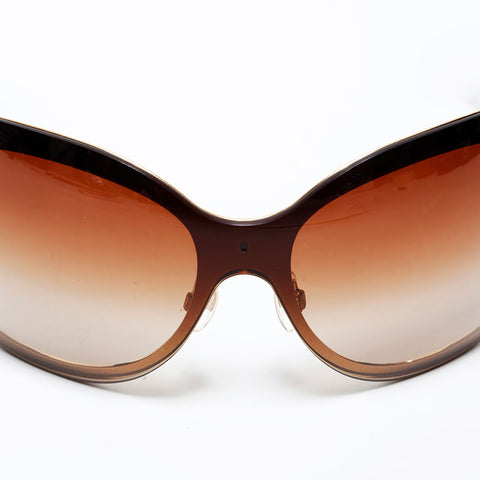 CHANEL Matrasse COCO Mark sunglasses Brown WS22381
