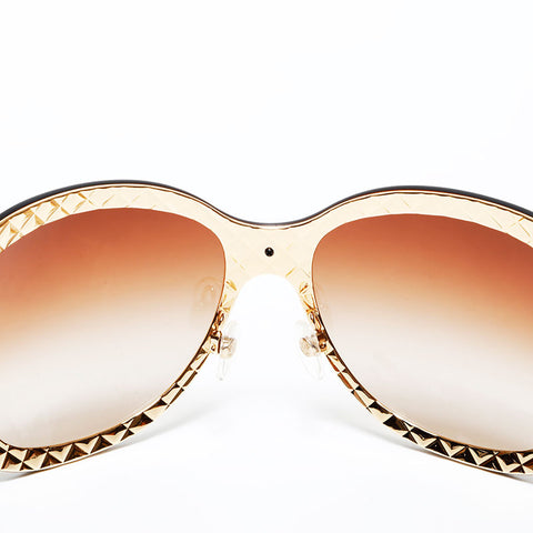 CHANEL Matrasse COCO Mark sunglasses Brown WS22381