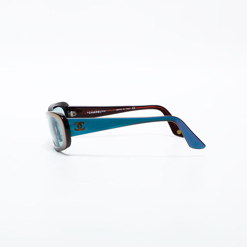 CHANEL COCO Mark Gradient Metallic Rainbow sunglasses blue WS22383