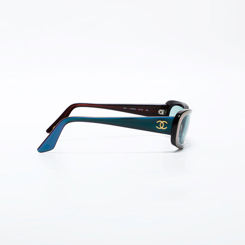 CHANEL COCO Mark Gradient Metallic Rainbow sunglasses blue WS22383
