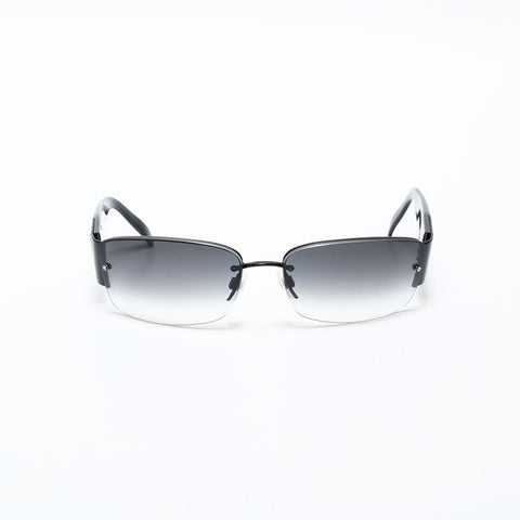CHANEL Rimless COCO Mark Gradient Lens sunglasses black WS22385