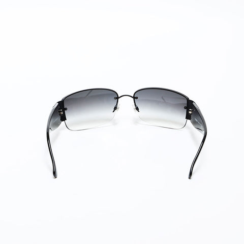 CHANEL Rimless COCO Mark Gradient Lens sunglasses black WS22385