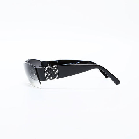 CHANEL Rimless COCO Mark Gradient Lens sunglasses black WS22385