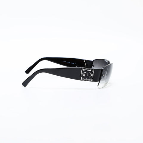 CHANEL Rimless COCO Mark Gradient Lens sunglasses black WS22385