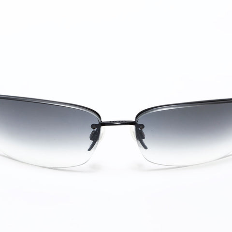 CHANEL Rimless COCO Mark Gradient Lens sunglasses black WS22385