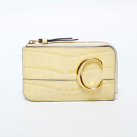Chloe Fragment Case Coin Case Embossed Coin case yellow WS22389