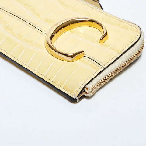 Chloe Fragment Case Coin Case Embossed Coin case yellow WS22389