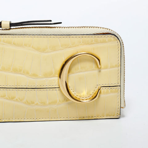 Chloe Fragment Case Coin Case Embossed Coin case yellow WS22389