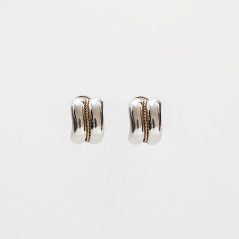 TIFFANY&Co. Combination Chain Twist 925 750 Earring Silver WS22391