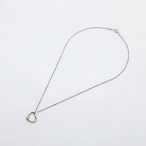 TIFFANY&Co. Open heart 925 Necklace Silver WS22392