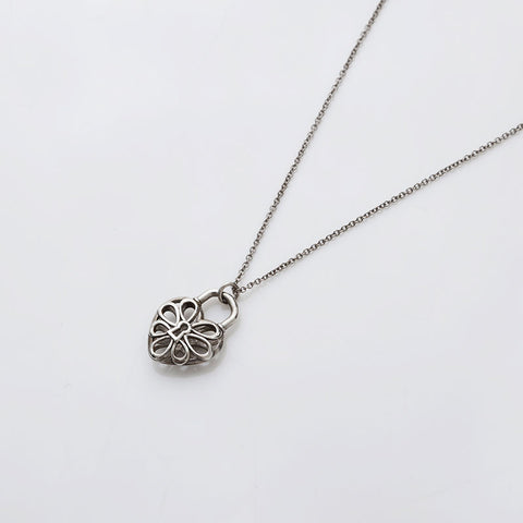 TIFFANY&Co. Filigree Heart 925 Necklace Silver WS22393