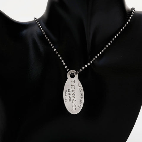 TIFFANY&Co. Return to Oval 925 Ball Chain Necklace Silver WS22395