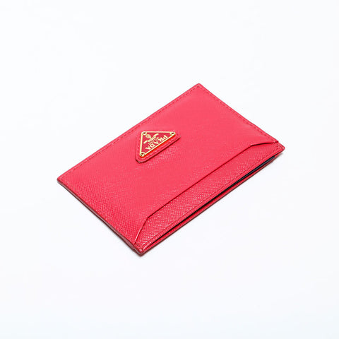 PRADA Safiano leather Card Case pink WS22399