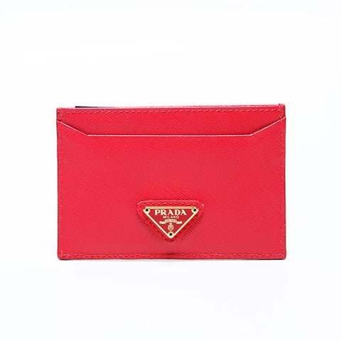 PRADA Safiano leather Card Case pink WS22399