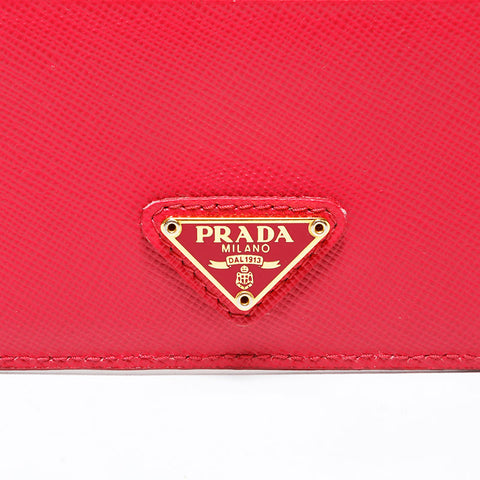 PRADA Safiano leather Card Case pink WS22399