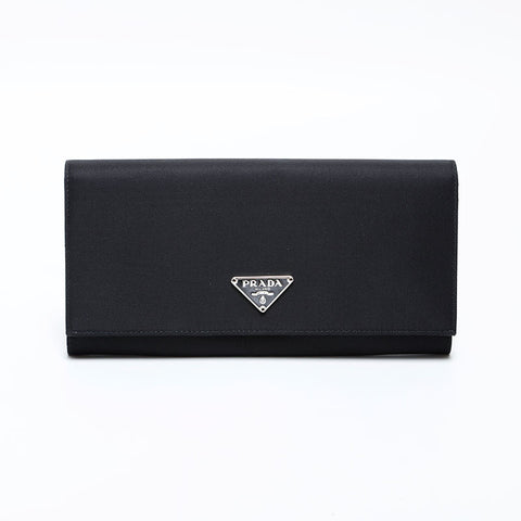 PRADA Nylon triangle logo Purse black WS22400