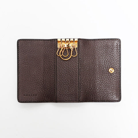 CELINE Triomphe Leather Key holder Brown WS22402
