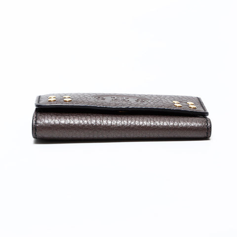 CELINE Triomphe Leather Key holder Brown WS22402