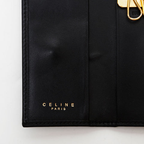 CELINE PVC Triomphe Macadam Key holder  black WS22403