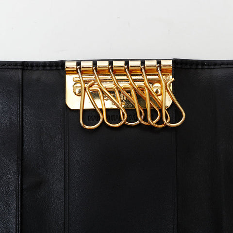 CELINE PVC Triomphe Macadam Key holder  black WS22403