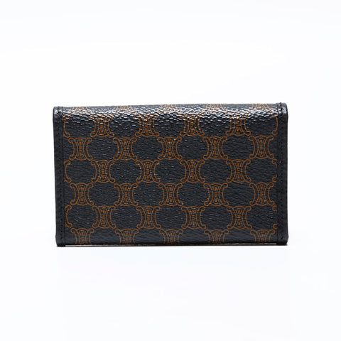 CELINE PVC Triomphe Macadam Key holder black WS22403