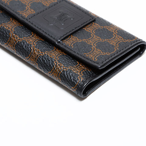 CELINE PVC Triomphe Macadam Key holder black WS22403