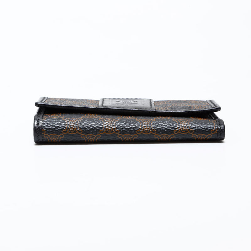 極美品 セリーヌ CELINE PVC トリオンフ マカダム キーケース