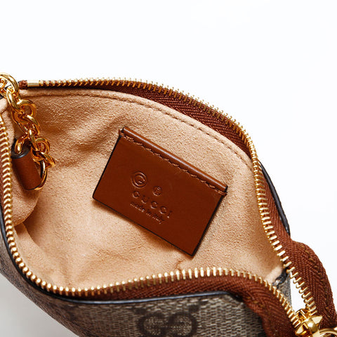 GUCCI GG Supreme with key ring Coin case beige WS22404