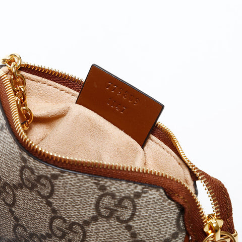 GUCCI GG Supreme with key ring Coin case beige WS22404