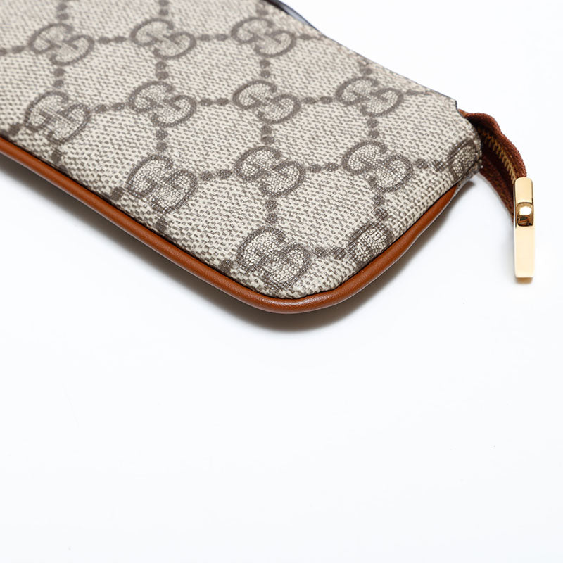 グッチ GUCCI GG スプリーム キーリング付き コインケース ベージュ