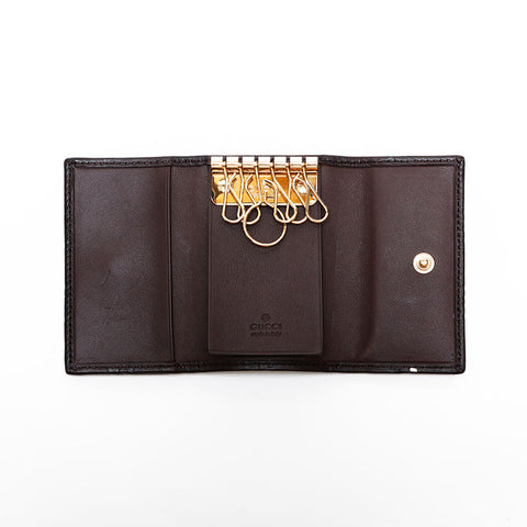GUCCI GG Shima Leather Key holder Brown WS22405
