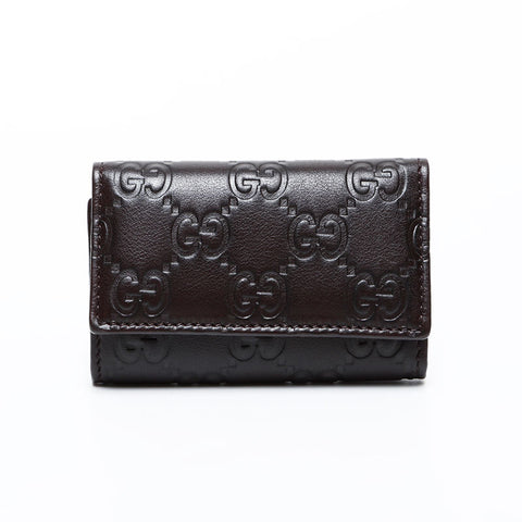 GUCCI GG Shima Leather Key holder Brown WS22405