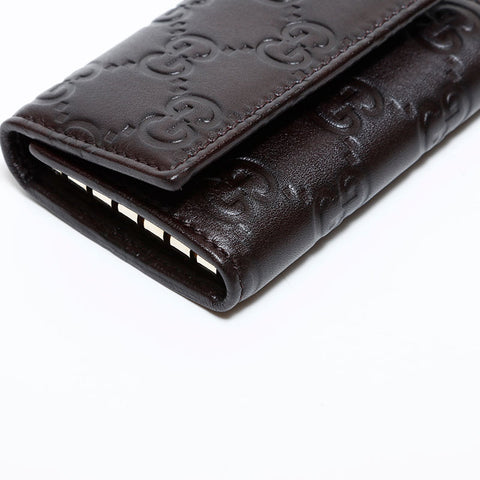 GUCCI GG Shima Leather Key holder Brown WS22405