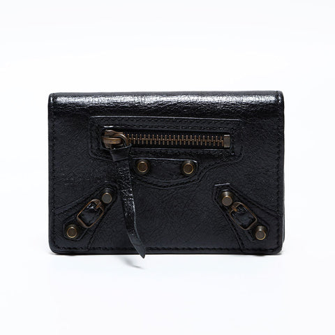 BALENCIAGA Leather Classic Card Case black WS22407