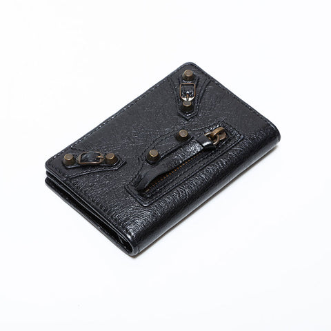 BALENCIAGA Leather Classic Card Case black WS22407