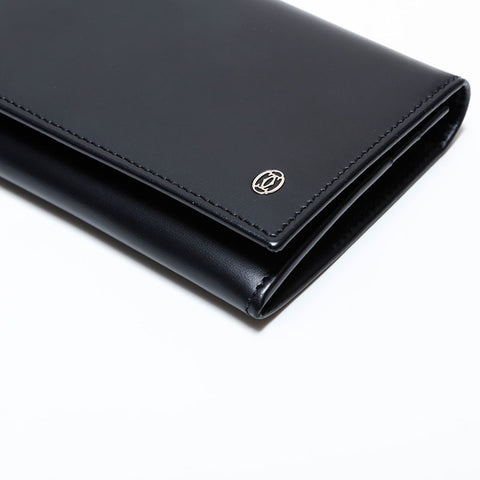 CARTIER Leather Business Card Holder Card Case black WS22408