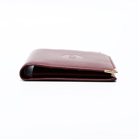 CARTIER Must Do Leather Bifold Wallet Red WS22409