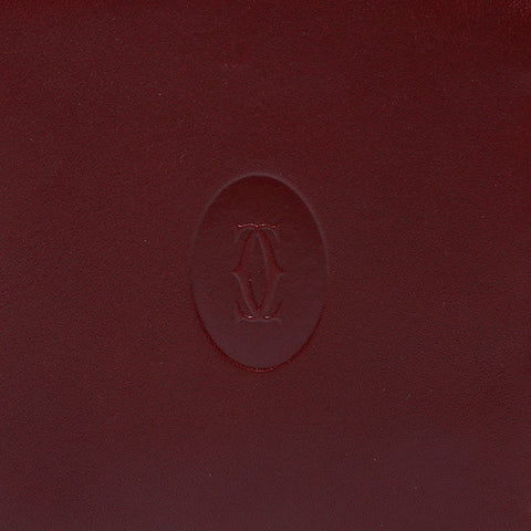 CARTIER Must Do Leather Bifold Wallet Red WS22409