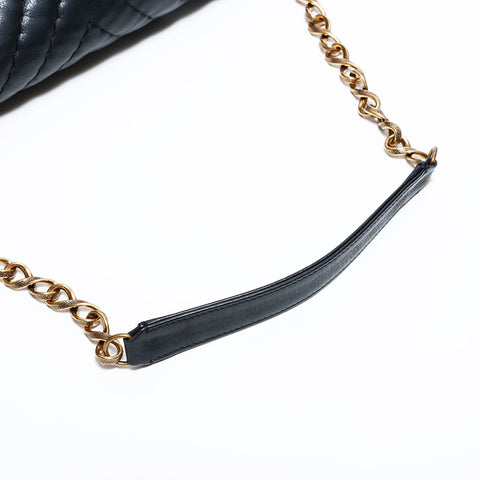 CHANEL No. 14 2010-2011 Chevron Shoulder Bag black WS22410