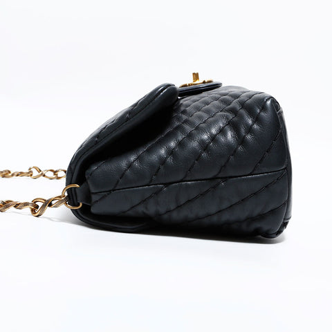 CHANEL No. 14 2010-2011 Chevron Shoulder Bag black WS22410