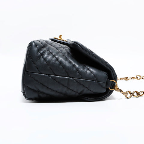 CHANEL No. 14 2010-2011 Chevron Shoulder Bag black WS22410