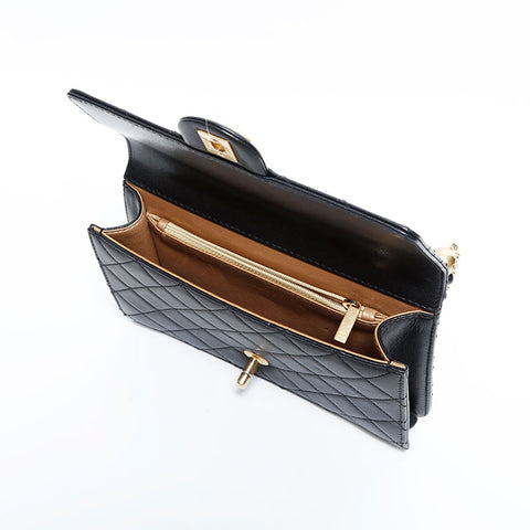 CHANEL 29th Series 2019 Pearl Single Flap Chain Shoulder Bag black WS22411