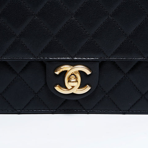 CHANEL 29th Series 2019 Pearl Single Flap Chain Shoulder Bag black WS22411