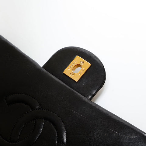 CHANEL No. 3 1994-1996 小羊皮马特拉斯背包背包黑色 WS22412