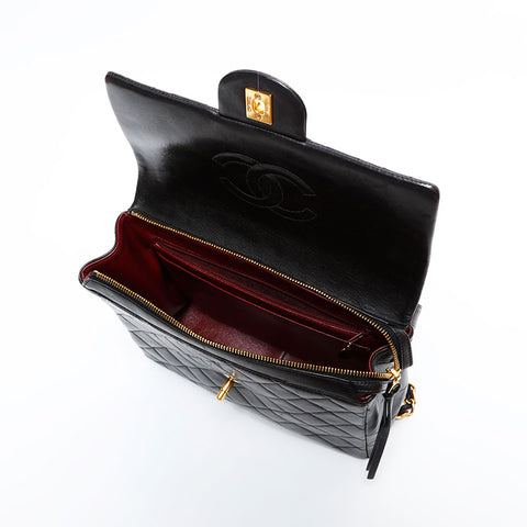 CHANEL No. 3 1994-1996 Lambskin Matelasse Backpack  Daypack black WS22412