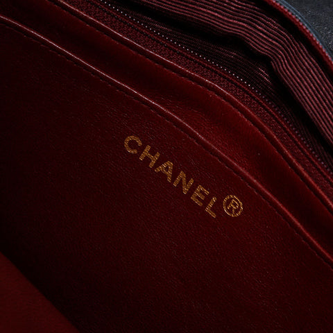 CHANEL No. 2 1991-1994 Lambskin Diana 9.8" Shoulder Bag black WS22413