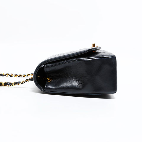 CHANEL No. 2 1991-1994 Lambskin Diana 9.8" Shoulder Bag black WS22413